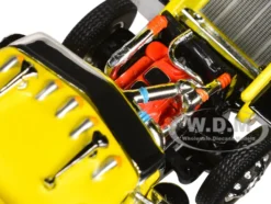 Peterbilt 379 with 63" Mid-Roof Sleeper and Wilson Silverstar Livestock Trailer "Harrison Trucking" Yellow with Black Stripes 1/64 Diecast Model by DCP/First Gear
