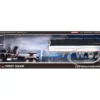 Peterbilt 351 with 36" Sleeper and 34' Wilson Pacesetter Grain Trailer Dark Cherry with White Stripes 1/64 Diecast Model by DCP/First Gear