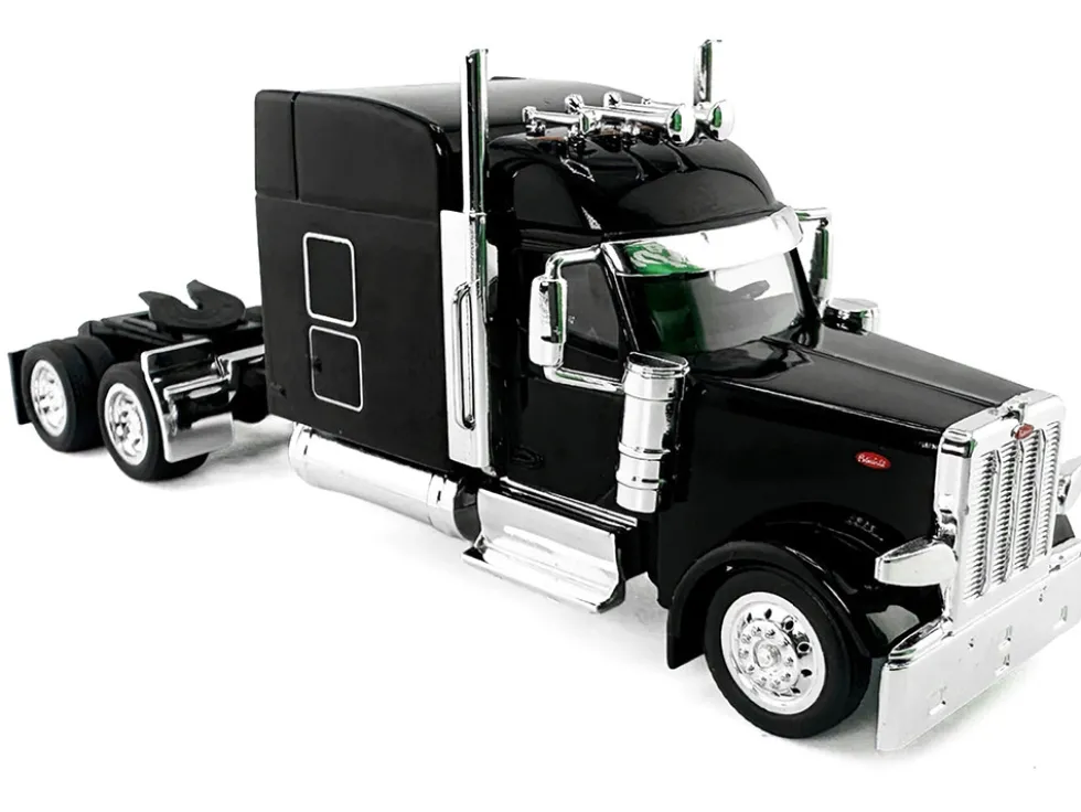 Peterbilt 589 with Stand Up Sleeper Cab Black 1/87 (HO) Plastic Model Car by HO Logistics