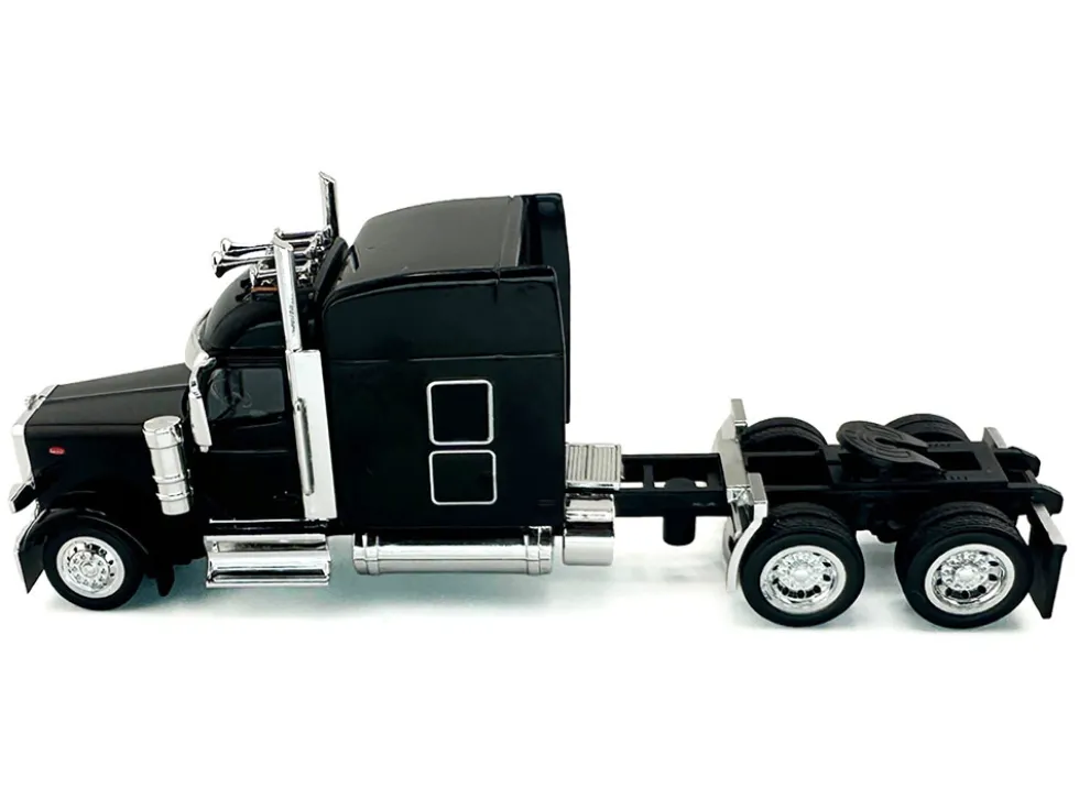 Peterbilt 589 with Stand Up Sleeper Cab Black 1/87 (HO) Plastic Model Car by HO Logistics