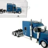 Peterbilt 589 with Stand Up Sleeper Cab Blue Metallic 1/87 (HO) Plastic Model Car by HO Logistics