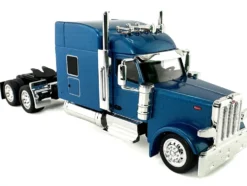 Peterbilt 589 with Stand Up Sleeper Cab Blue Metallic 1/87 (HO) Plastic Model Car by HO Logistics