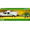 Pickup Truck White Flatbed Trailer John Deere Zero-Turn Mower Set of 3 pieces 1/32 Diecast Models ERTL TOMY 45520