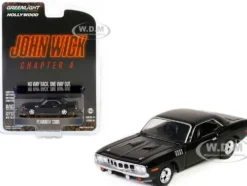 Plymouth Barracuda Black "John Wick: Chapter 4" (2023) Movie "Hollywood Series" Release 41 1/64 Diecast Model Car by Greenlight