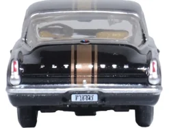 1965 Plymouth Barracuda Black with Gold Stripes 1/87 (HO) Scale Diecast Model Car by Oxford Diecast