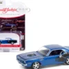 1970 Plymouth Barracuda Custom Hardtop Blue Metallic Black Modern HEMI Lettering Lot #720 Barrett Jackson Scottsdale Edition Series 7 1/64 Diecast Model Car Greenlight 37230 C