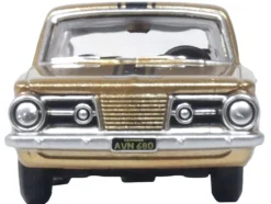 1965 Plymouth Barracuda Gold Metallic with Black Stripes 1/87 (HO) Scale Diecast Model Car by Oxford Diecast