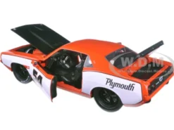 1973 Plymouth Barracuda Orange #54 1/24 Diecast Model Car Jada 99086