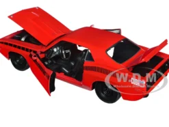 1973 Plymouth Barracuda Red with Black Stripes Bigtime Muscle Series 1/24 Diecast Model Car Jada 34037