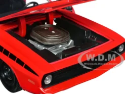 1973 Plymouth Barracuda Red with Black Stripes Bigtime Muscle Series 1/24 Diecast Model Car Jada 34037