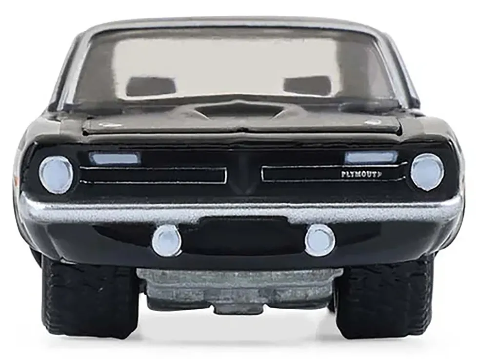 1970 Plymouth 'Cuda AAR Black with Gray Stripes "Barrett-Jackson" Series 16 1/64 Diecast Model Car by Greenlight