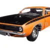 1970 Plymouth Cuda Orange with Black 1/24 Diecast Model Car New Ray 71873