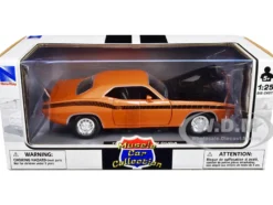 1970 Plymouth Cuda Orange with Black 1/24 Diecast Model Car New Ray 71873