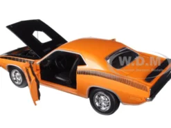 1970 Plymouth Cuda Orange with Black 1/24 Diecast Model Car New Ray 71873