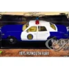 1975 Plymouth Fury "Osage County Sheriff" Blue and White 1/24 Diecast Model Car by Greenlight