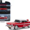 1958 Plymouth Fury Red White Top Evil Version Blacked Out Windows Christine 1983 Movie Hollywood Series Release 24 1/64 Diecast Model Car Greenlight 44840 B