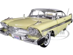 1958 Plymouth Fury Timeless Classics Yellow White Top 1/18 Diecast Model Car Motormax 73115