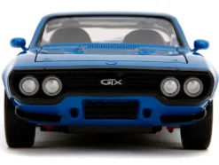 1972 Plymouth GTX #34 Blue with Graphics "Bigtime Muscle" Series 1/24 Diecast Model Car by Jada