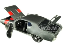 1972 Plymouth GTX 440 Metallic Gray Red Stripe Bigtime Muscle 1/24 Diecast Model Car Jada 30530