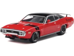 1971 Plymouth GTX Rally Red with Black Top and Stripes 1/43 Diecast Model by IXO Models