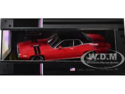 1971 Plymouth GTX Rally Red with Black Top and Stripes 1/43 Diecast Model by IXO Models
