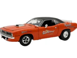1970 Plymouth HEMI Cuda "Sun Kissed Cuda - Sox & Martin" Vitamin C Orange with Black Vinyl Top Limited Edition to 444 pieces Worldwide 1/18 Diecast Model Car by ACME