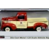 1941 Plymouth Pickup Truck Farmall Red Yellow 1/24 Diecast Model Car SpecCast ZJD1858