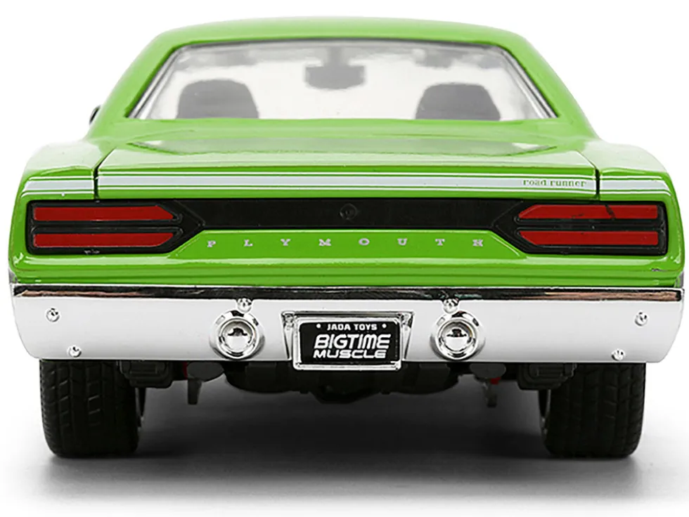 1970 Plymouth Road Runner #938 Green and Gray Metallic "Bigtime Muscle" Series 1/24 Diecast Model Car by Jada