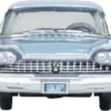 1959 Plymouth Savoy Sedan Powder Blue 1/87 (HO) Scale Diecast Model Car by Oxford Diecast