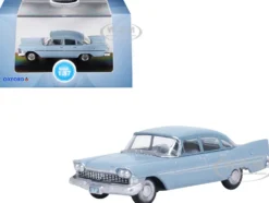 1959 Plymouth Savoy Sedan Powder Blue 1/87 (HO) Scale Diecast Model Car by Oxford Diecast