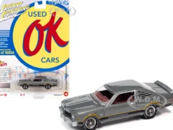 1976 Plymouth Volare Road Runner Silver Cloud Metallic with Stripes OK Used Cars Series Limited Edition 18056 pieces Worldwide 1/64 Diecast Model Car Johnny Lightning JLMC028-JLSP197B
