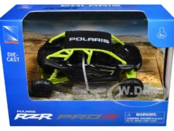 Polaris RZR Pro R UTV Black and Lime Green Diecast Model by New Ray