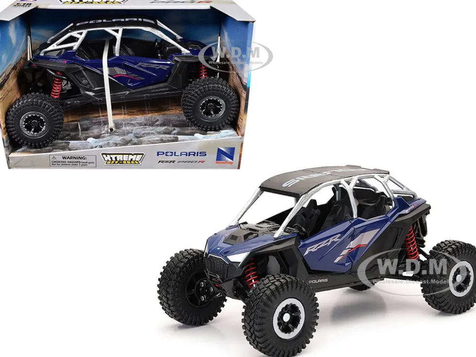 Polaris RZR Pro R UTV Blue with Black Top "Xtreme Off-Road" Series 1/18 Diecast Model by New Ray