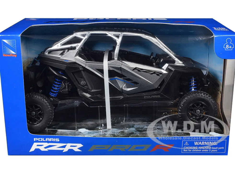 Polaris RZR Pro R UTV Silver Metallic and Black 1/18 Diecast Model by New Ray