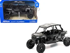Polaris RZR XP 4 Turbo EPS Sport UTV Onyx Black with Gray Graphics 1/18 Diecast Model by New Ray