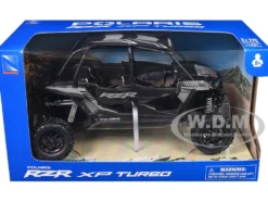Polaris RZR XP 4 Turbo EPS Sport UTV Onyx Black with Gray Graphics 1/18 Diecast Model by New Ray