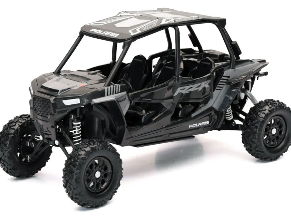 Polaris RZR XP 4 Turbo EPS Sport UTV Onyx Black with Gray Graphics 1/18 Diecast Model by New Ray