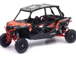 Polaris RZR XP 4 Turbo EPS Sport UTV Spectra Orange with Graphics and Black Top 1/18 Diecast Model by New Ray