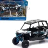 Polaris RZR XP 4 Turbo EPS Sport UTV Matt White Lightning with Graphics and Black Top 1/18 Diecast Model New Ray 57843B