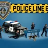 Police Line 2 6 piece Diecast Set 4 Police Figures 1 Dog Figure 1 Accessory Limited Edition 4800 pieces Worldwide 1/64 Scale Models American Diorama 76497
