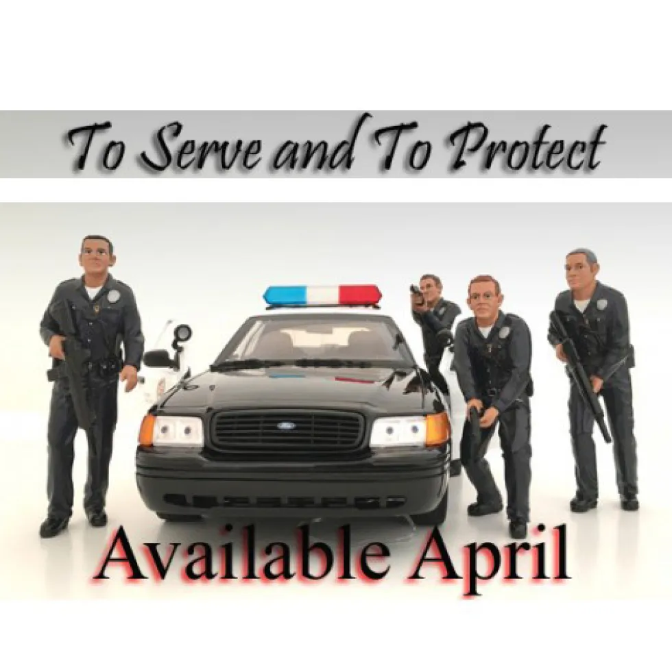Police Officer II Figure For 1:18 Scale Models American Diorama 24012
