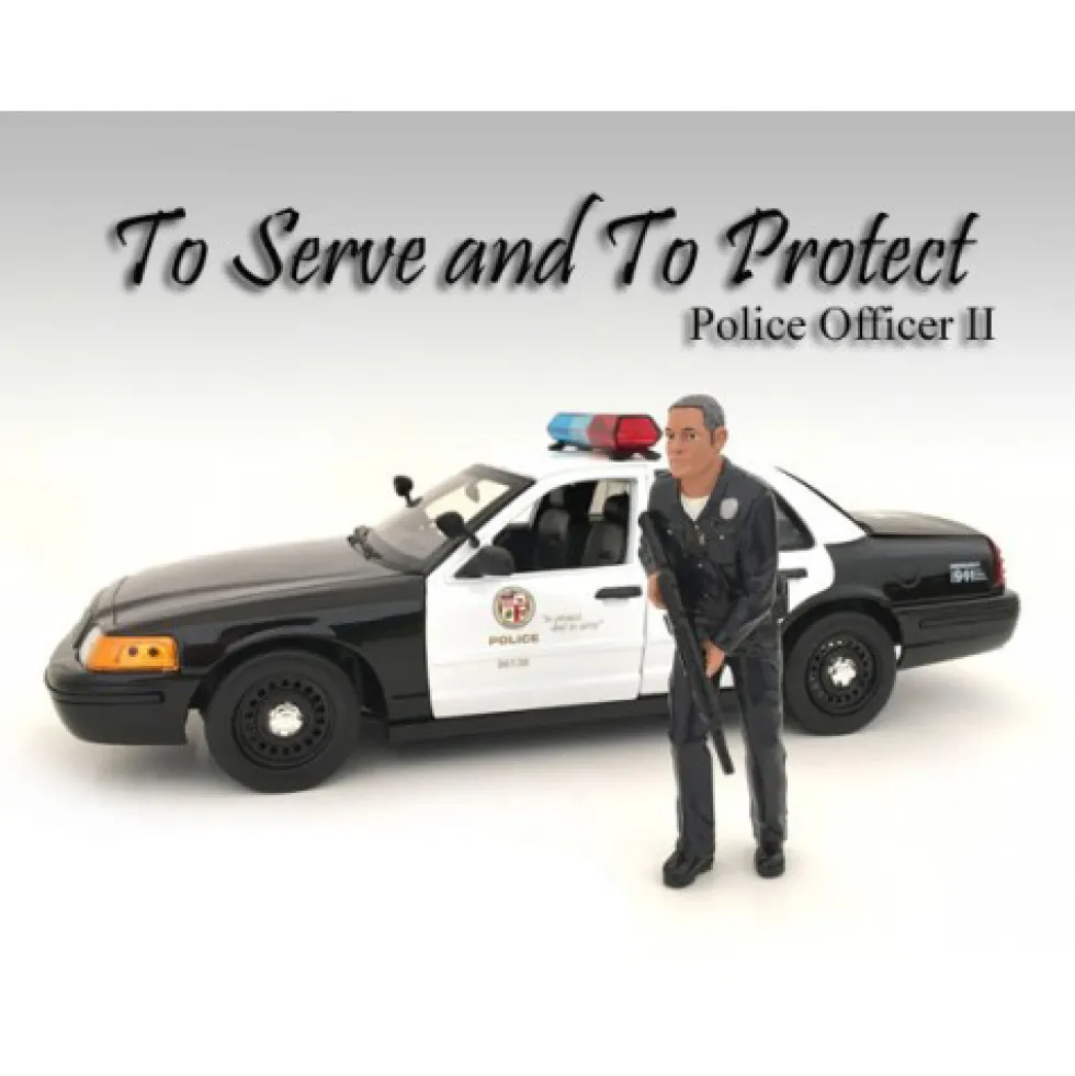 Police Officer II Figure For 1:18 Scale Models American Diorama 24012