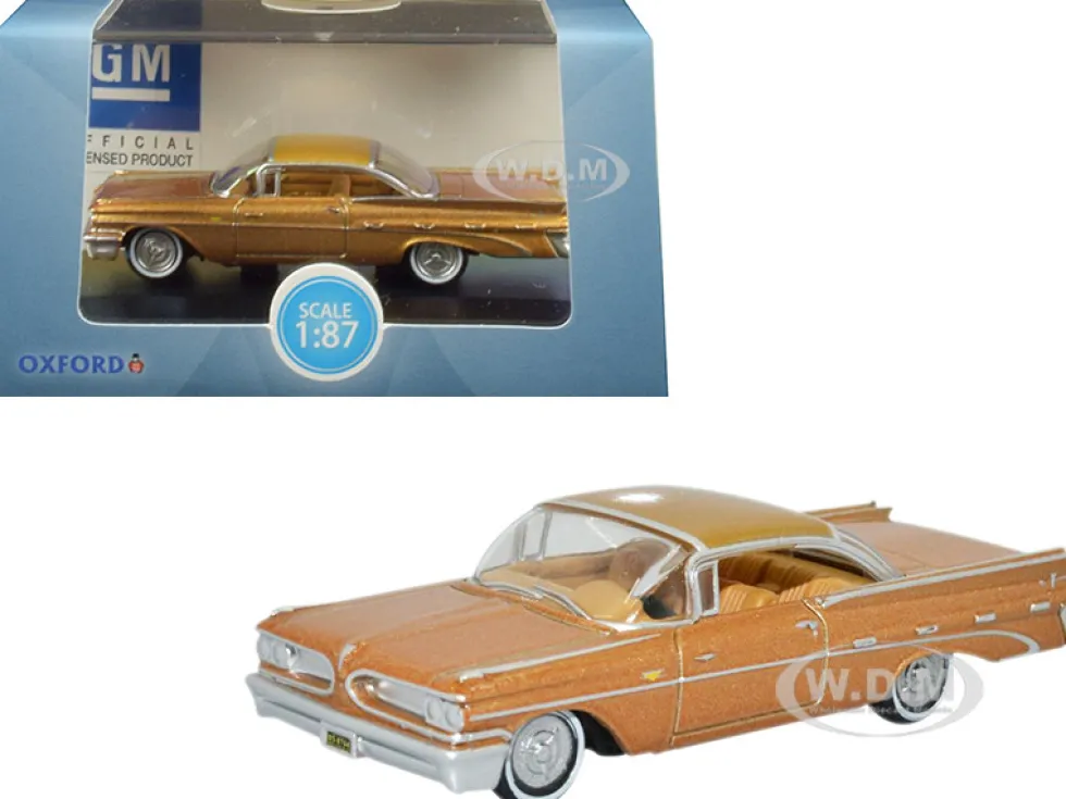1959 Pontiac Bonneville Coupe Canyon Copper Metallic 1/87 HO Scale Diecast Model Car Oxford Diecast 87PB59001