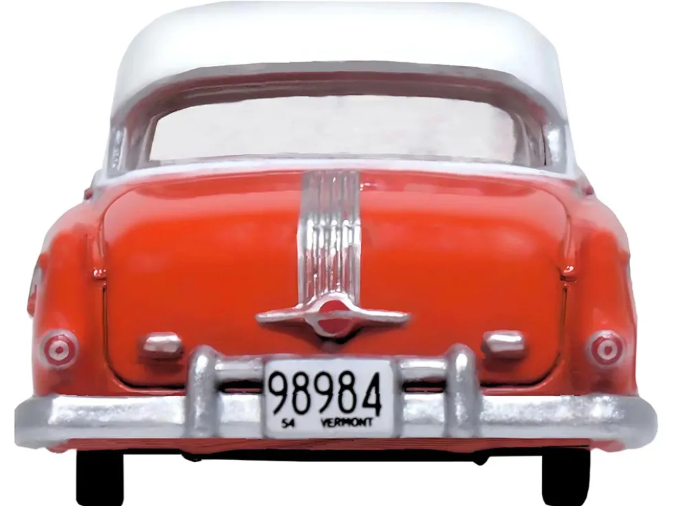 1954 Pontiac Chieftain 4 Door Coral Red with Winter White Top 1/87 HO Scale Diecast Model Car Oxford Diecast 87PC54004