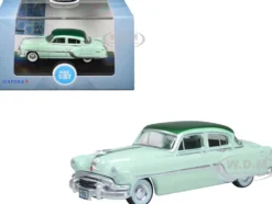 1954 Pontiac Chieftain 4 Door Shannon Green with Brookmere Green Top 1/87 (HO) Scale Diecast Model Car by Oxford Diecast