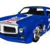 1972 Pontiac Firebird #72 Blue with White Stripe Chevron Bigtime Muscle Series 1/24 Diecast Model Car Jada 35026