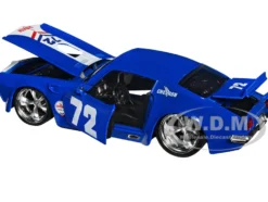 1972 Pontiac Firebird #72 Blue with White Stripe Chevron Bigtime Muscle Series 1/24 Diecast Model Car Jada 35026