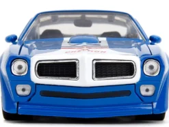 1972 Pontiac Firebird #72 Blue with White Stripe Chevron Bigtime Muscle Series 1/24 Diecast Model Car Jada 35026