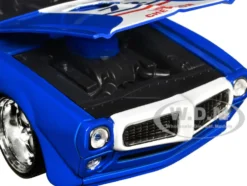 1972 Pontiac Firebird #72 Blue with White Stripe Chevron Bigtime Muscle Series 1/24 Diecast Model Car Jada 35026
