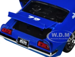 1972 Pontiac Firebird #72 Blue with White Stripe Chevron Bigtime Muscle Series 1/24 Diecast Model Car Jada 35026